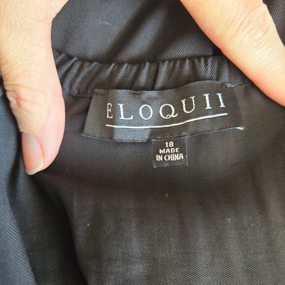 Eloquii Tie Front Romper Black Cut Out Puff Short Sleeves Summer Women 18 - Picture 9 of 12